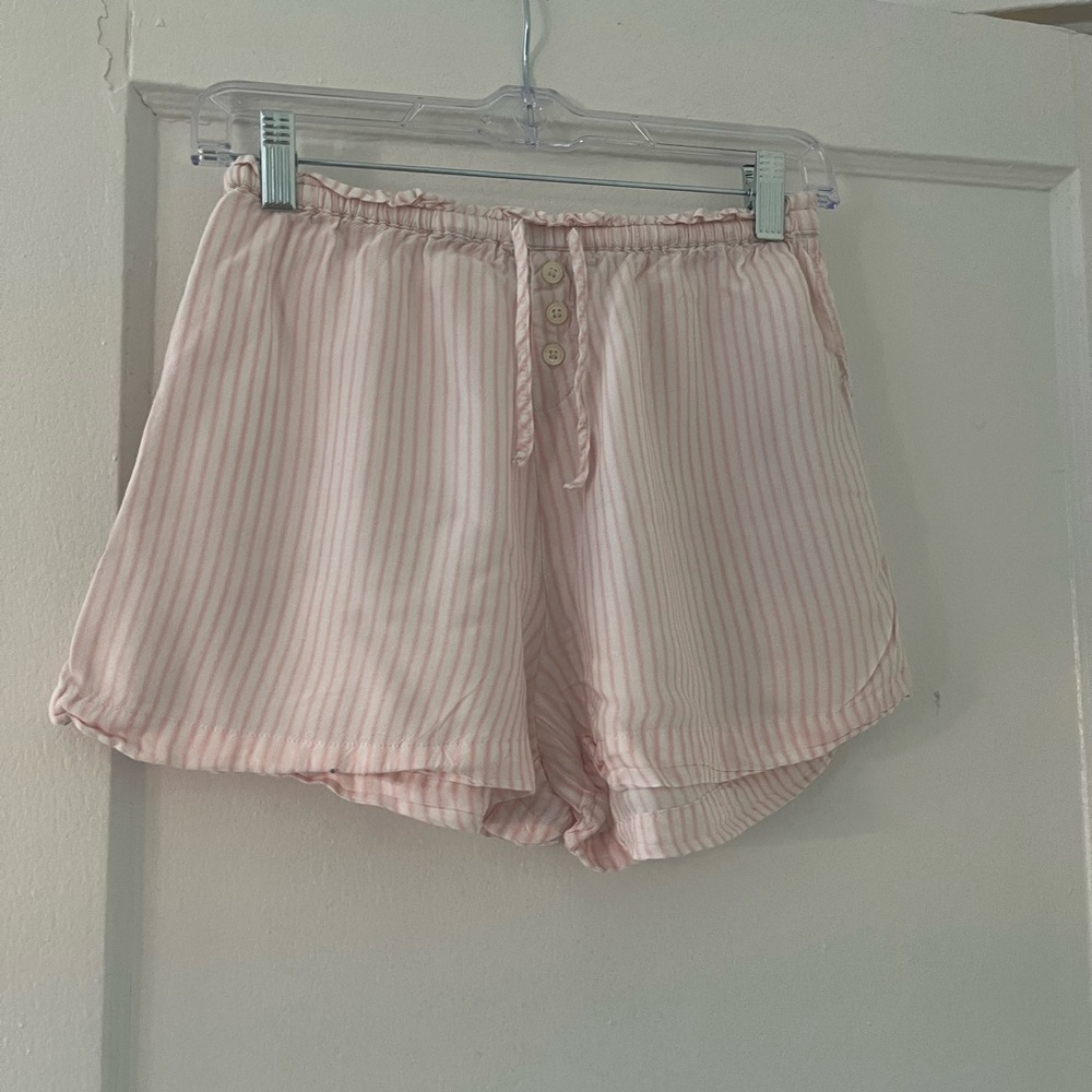 J. Crew Pink Striped Pajama Shorts